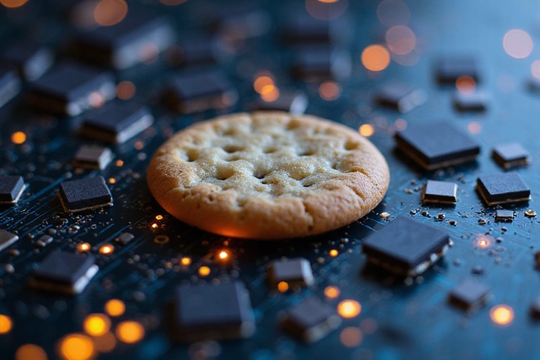 Grafika przedstawiająca ciasteczka i technologię